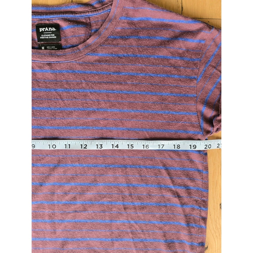 Prana Women's Colorful Stripe Rolled Short Sleeve Hem Cozy Up Tee Shirt Medium M - Picture 4 of 7